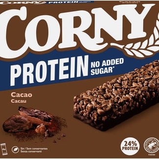 barritas proteicas de cacao sin azúcares añadidos 4 unidades estuche 100 g - Corny