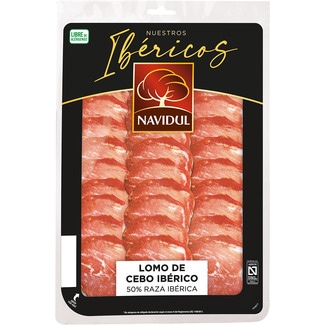 lomo de cebo ibérico 50% raza ibérica en lonchas sin gluten envase 110 g - Navidul