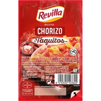 taquitos de chorizo extra sin gluten envase 65 g - Revilla