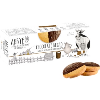 Bolachas de Manteiga Cobertas de Chocolate Preto embalagem 170 g - Abbey