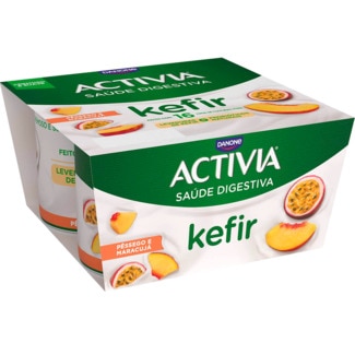 Kéfir de Pêssego e Maracujá Pack 4 unidades embalagem 125 g - Activia