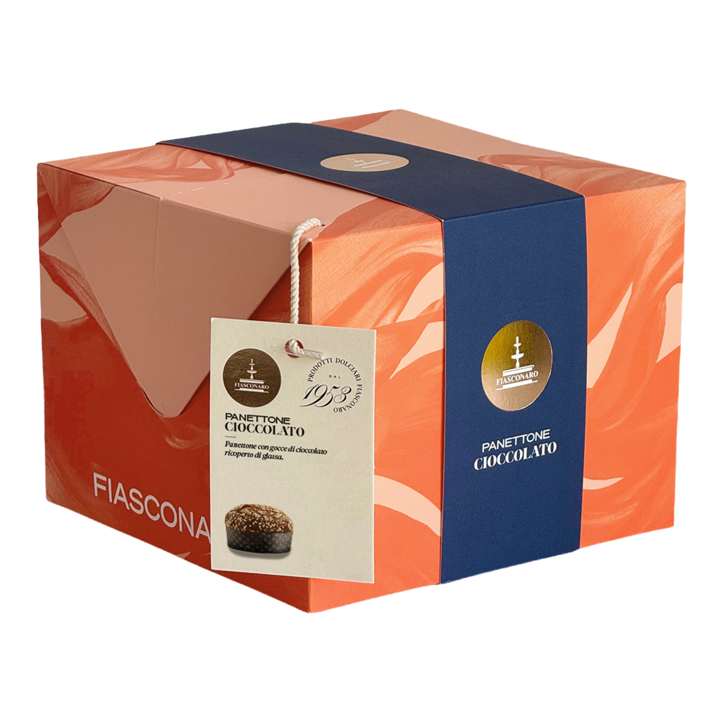 Imagen 0 de Panettone con gotas de chocolate cubierto con glaseado Fiasconaro