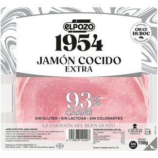 Edición 1954 jamón cocido extra sabor ahumado raza Duroc en lonchas sin gluten sin lactosa envase 150 g - Elpozo