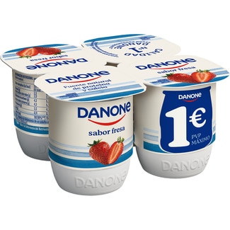 yogur sabor fresa sin gluten pack 4 unidades 120 g - Danone