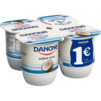 yogur sabor coco sin gluten pack 4 unidades 120 g - Danone