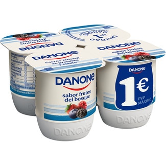 yogur sabor frutos del bosque sin gluten pack 4 unidades 120 g - Danone