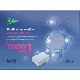 detergente lavavajillas en pastillas Todo en 1 caja 50 pastillas - El Corte Ingles