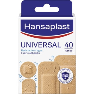 apósito universal 4 tamaños resistente al agua adhesión fuerte caja 40 unidades - Hansaplast