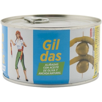 Toreras gildas aliñadas con aceite de oliva y anchoa natural lata 95 g neto escurrido - Kimbo