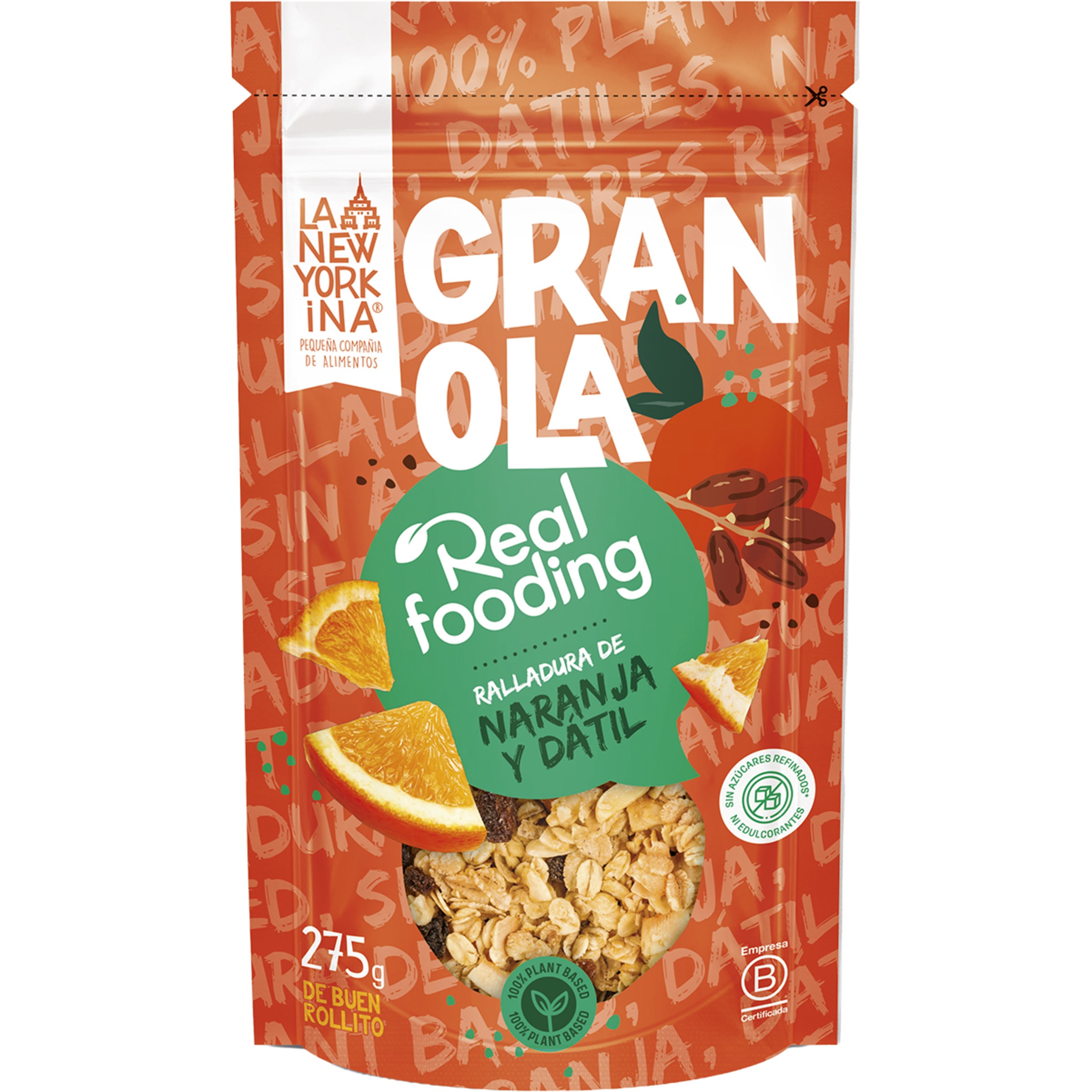 Realfooding granolas con ralladura de naranja y dátil envase 275 g