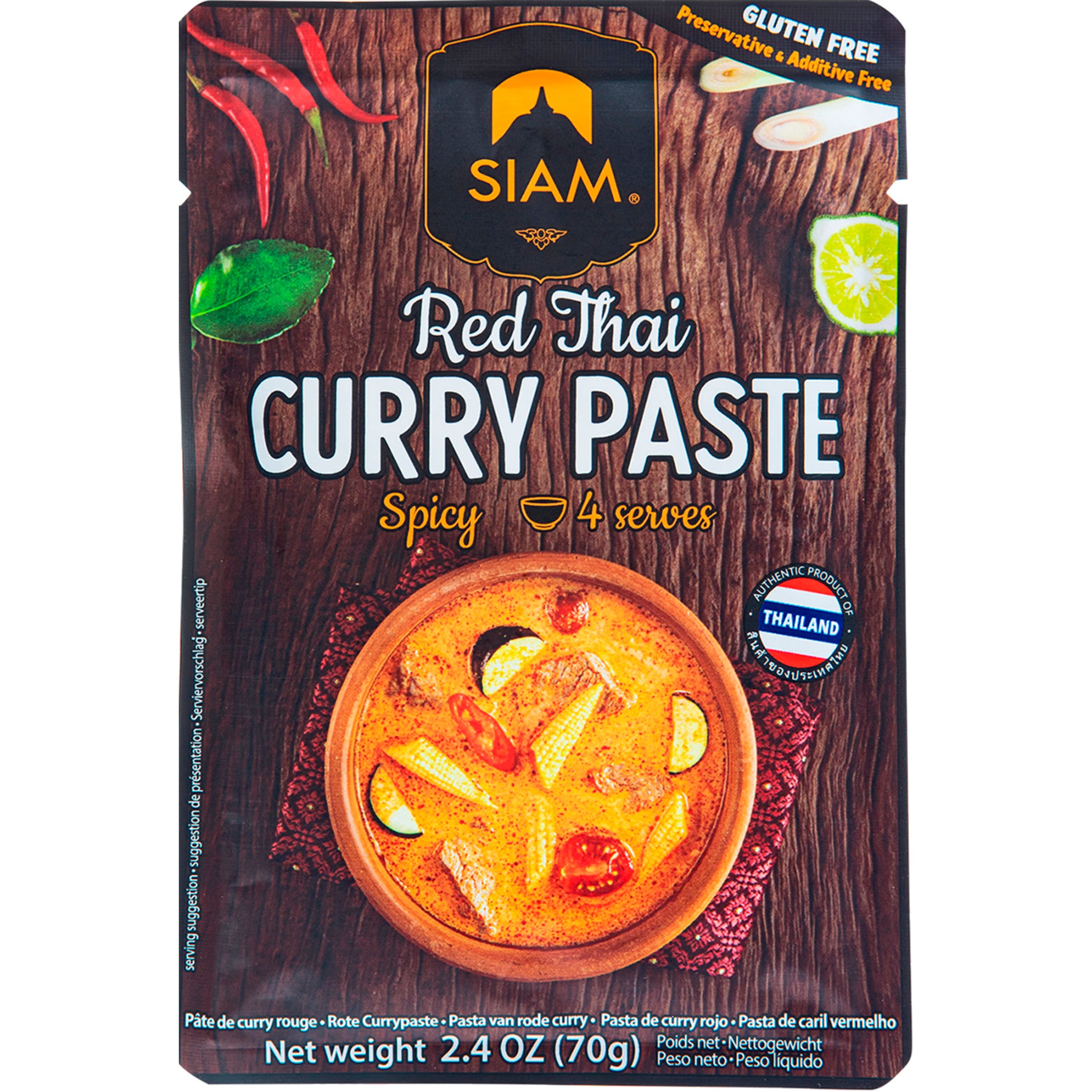 Pasta Curry Vermelho Picante embalagem 70 g