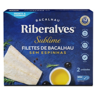 Filetes de Bacalhau sem Espinhas Sublime embalagem 500 g - Riberalves