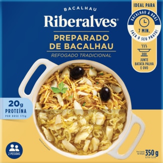 Preparado de Bacalhau Refogado Tradicional embalagem 350 g - Riberalves