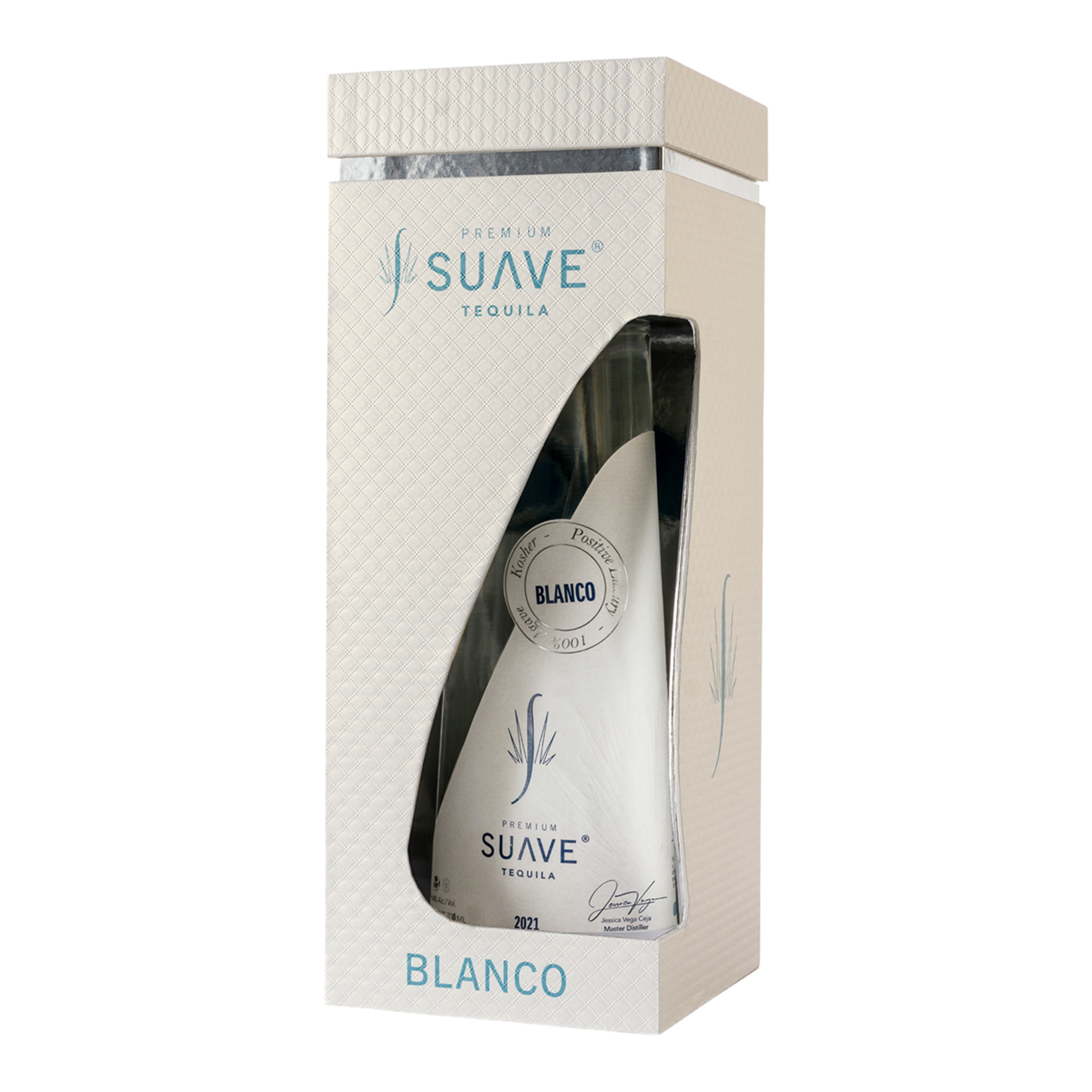 Estuche tequila blanco Premium 100% agave azul Weber Suave 2