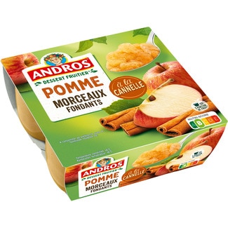 postre de manzana y canela con trozos pack 4 unidades 400 g - Andros