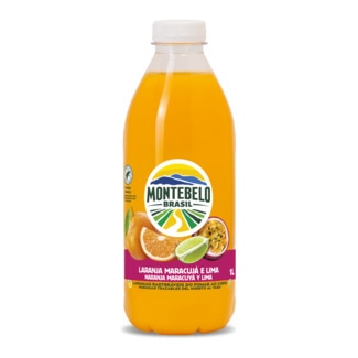 Sumo de Laranja, Maracujá e Lima garrafa 1000 ml - Montebelo Brasil