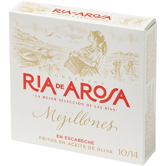 mejillones en escabeche fritos en aceite de oliva 10/14 piezas lata 69 g neto escurrido - Ria De Arosa