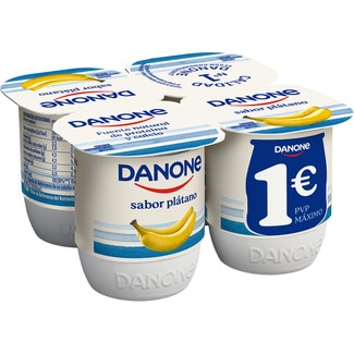 yogur sabor plátano sin gluten pack 4 unidades 120 g - Danone