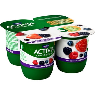 bífidus con trozos de frutos del bosque pack 4 unidades 120 g - Danone Activia