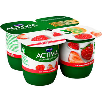 bífidus con trozos de fresa pack 4 unidades 120 g - Danone Activia