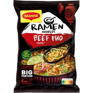 fideos orientales noodles para ramen sabor ternera Pho estilo vietnamita bolsa 90 g sin aceite de palma - Maggi