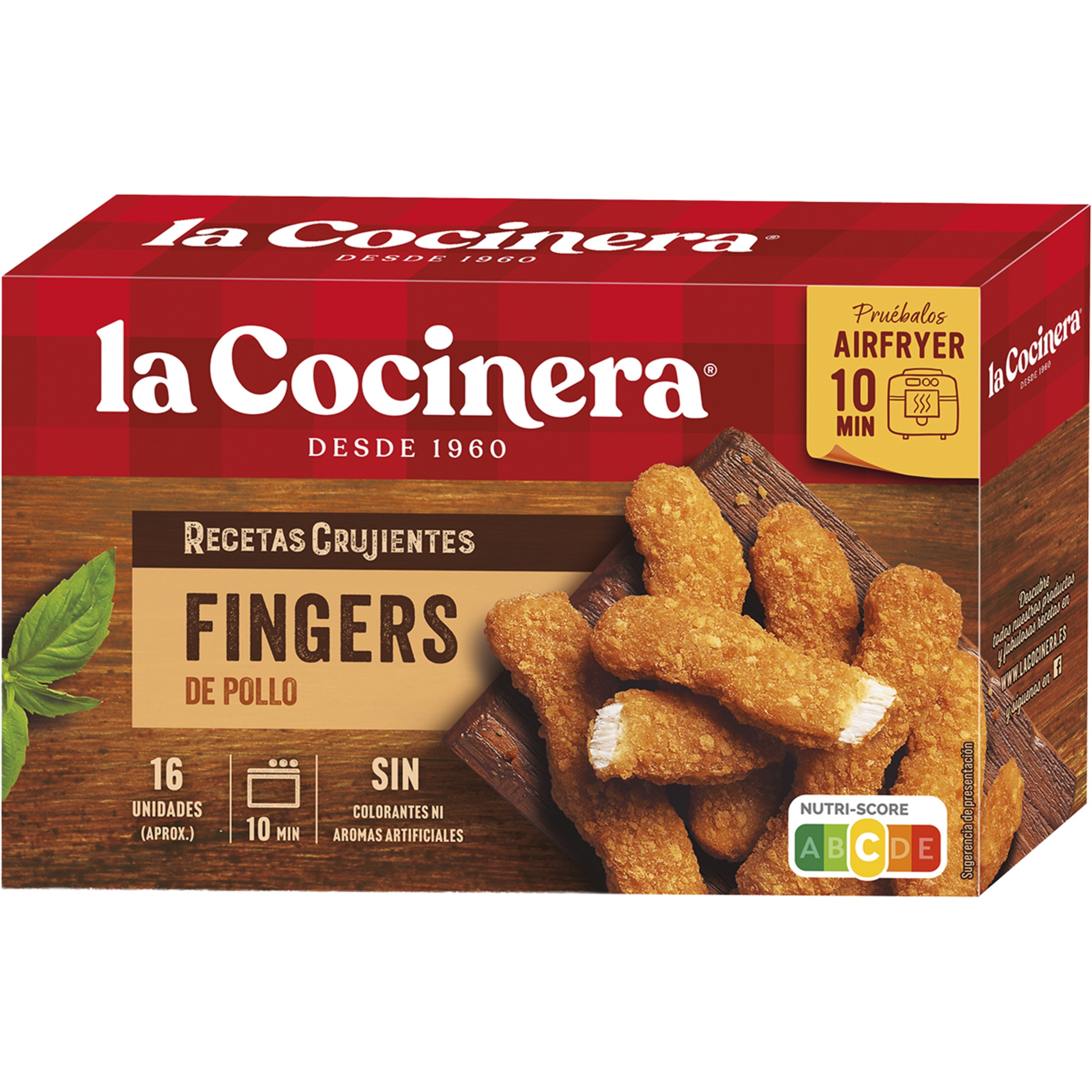 Recetas Crujientes fingers de pollo 16 unidades aprox estuche 320 g