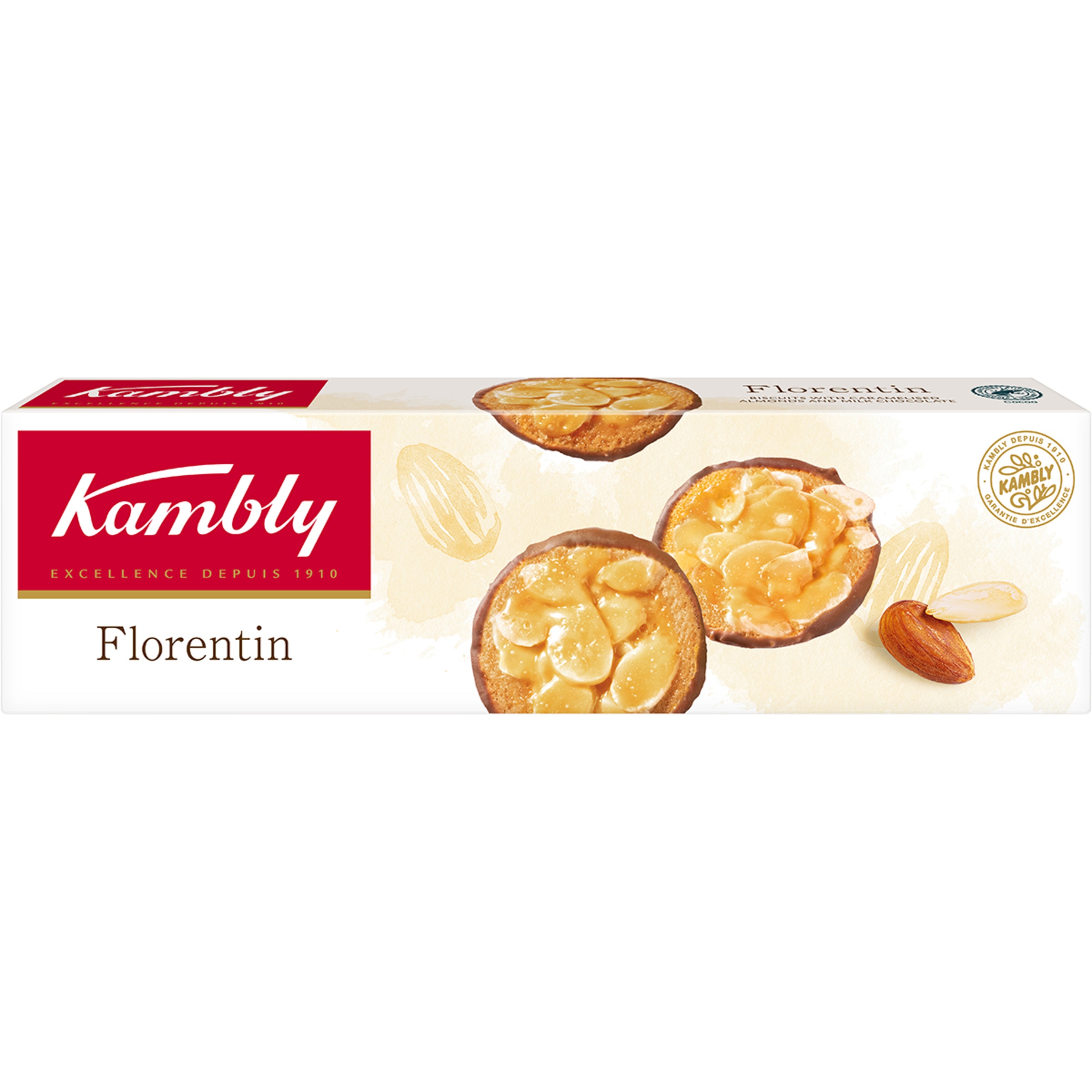 Florentin galletas con chocolate y almendras caramelizadas estuche 100 g