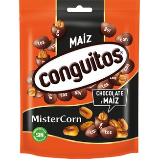 Mr Corn maíz recubierto de chocolate con leche bolsa 115 g - Conguitos