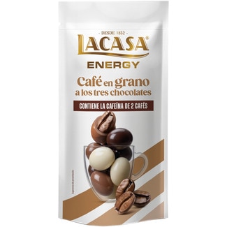 Energy café en grano a los tres chocolates envase 65 g - Lacasa