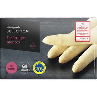 espárragos blancos IGP de Navarra muy gruesos 6-8 piezas lata 250 g neto escurrido - El Corte Ingles Selection