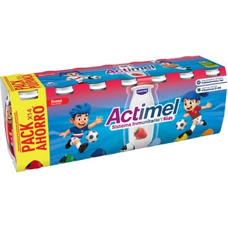 Kids L. Casei con fresa sin gluten pack 14 unidades 100 g pack ahorro - Danone Actimel