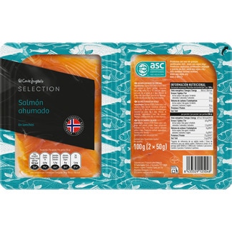 salmón ahumado noruego en lonchas  pack 2 x 50 g envase 100 g - El Corte Ingles Selection