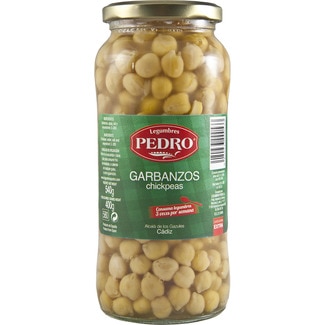 garbanzos cocidos frasco 400 g neto escurrido - Legumbres Pedro