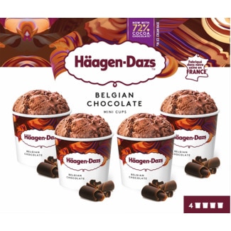 Gelado Mini Cup Chocolate Pack 4 unidades embalagem 380 ml - Haagen-dazs