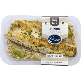 lubina con risotto de setas envase 300 g - Giraldo