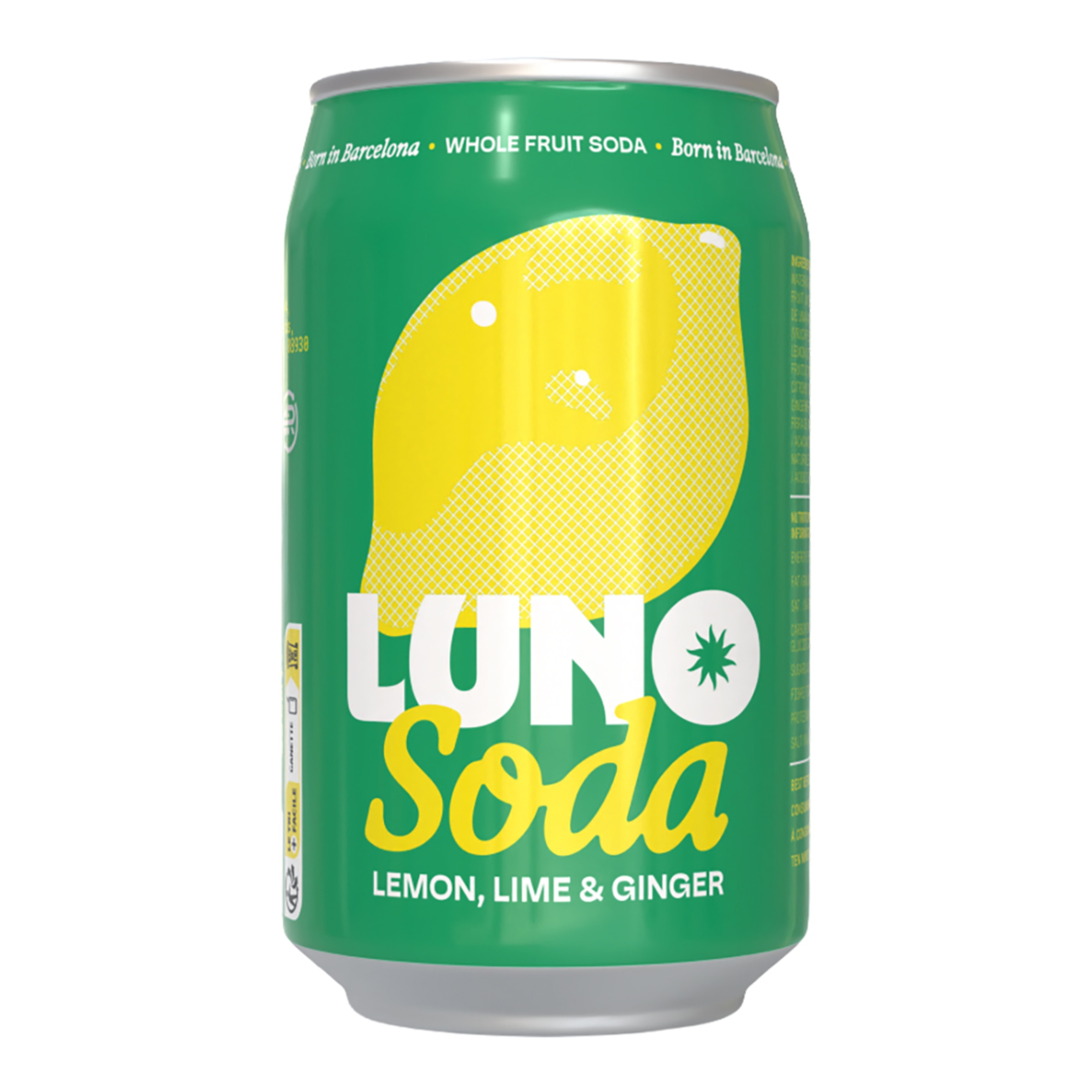 Imagen 0 de Refresco natural a base de frutas, lima, limón y jengibre Luno Soda