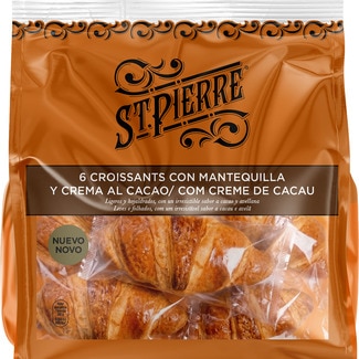 croissant con mantequilla y crema al cacao 6 unidades envasadas individualmente bolsa 288 g - St. Pierre