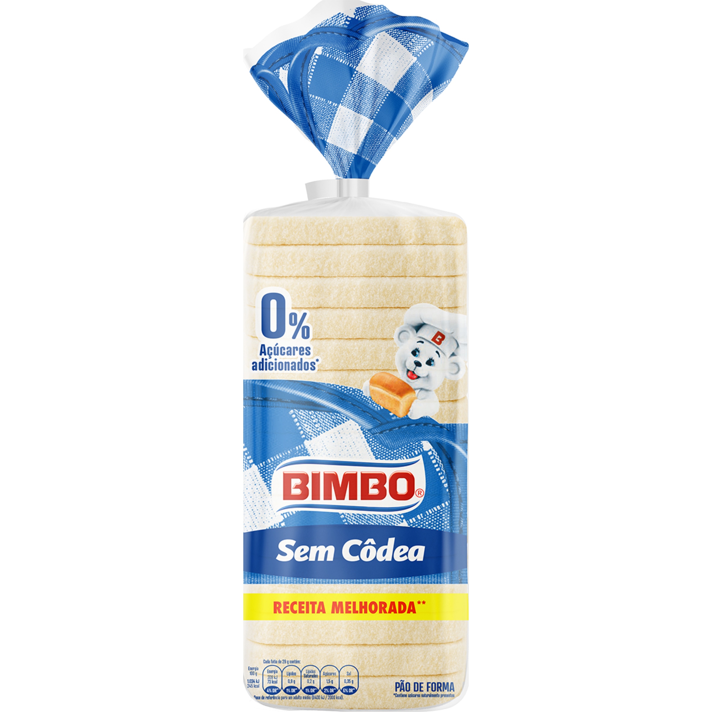 Pão de Forma sem Côdea embalagem 650 g