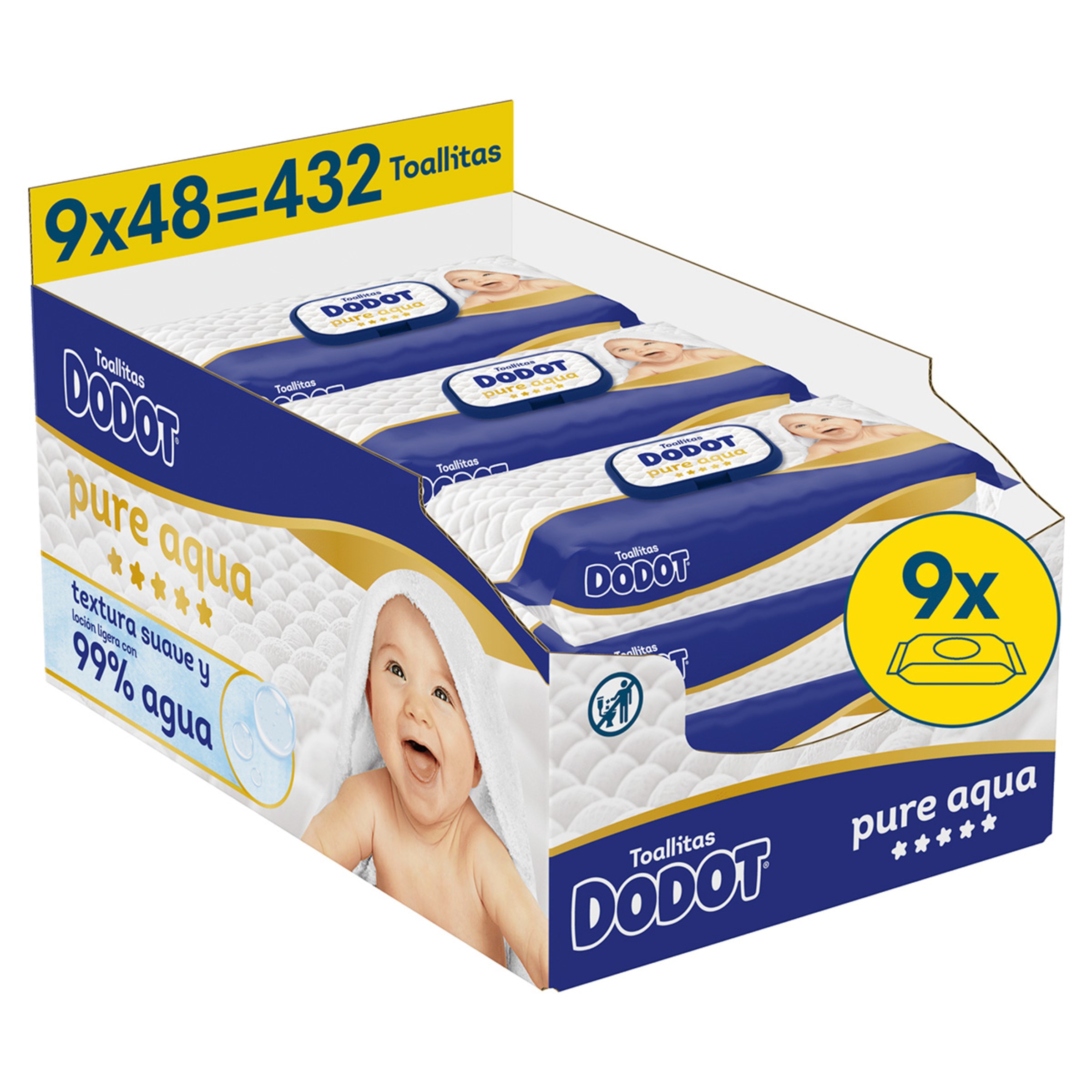 Toalhitas Bebé Aqua Pure pack 9 unidades