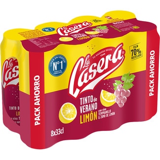 tinto de verano con refresco de limón pack 8 latas 33 cl - La Casera