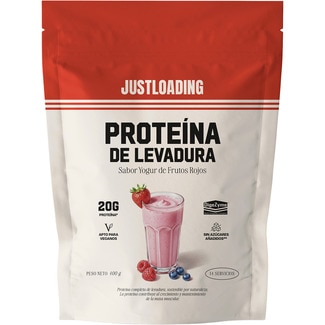proteína de levadura en polvo sabor yogur de frutos rojos sin azúcares añadidos envase 400 g - Just Loading