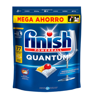 Detergente Máquina Loiça Pastilhas Quantum Limão embalagem 77 unidades - Finish