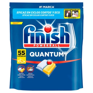 Detergente Máquina Loiça Pastilhas Quantum Limão embalagem 55 unidades - Finish