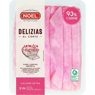 Delizias jamón cocido en lonchas sin gluten sin lactosa envase 120 g - Noel