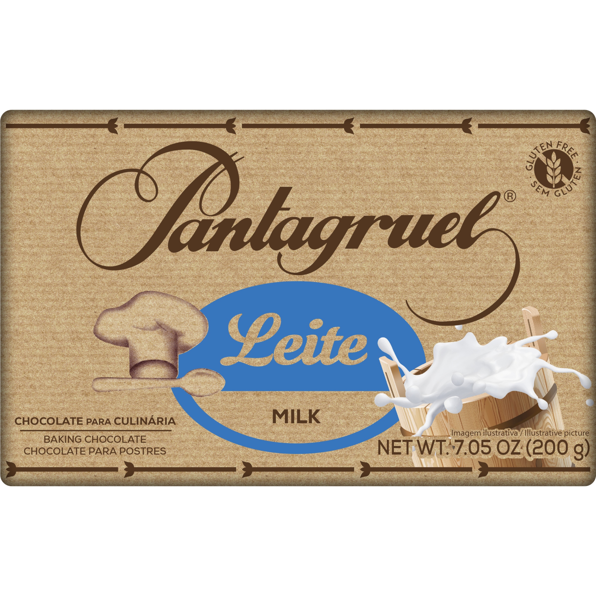 Chocolate de Leite para Culinária sem Glúten embalagem| 200 g