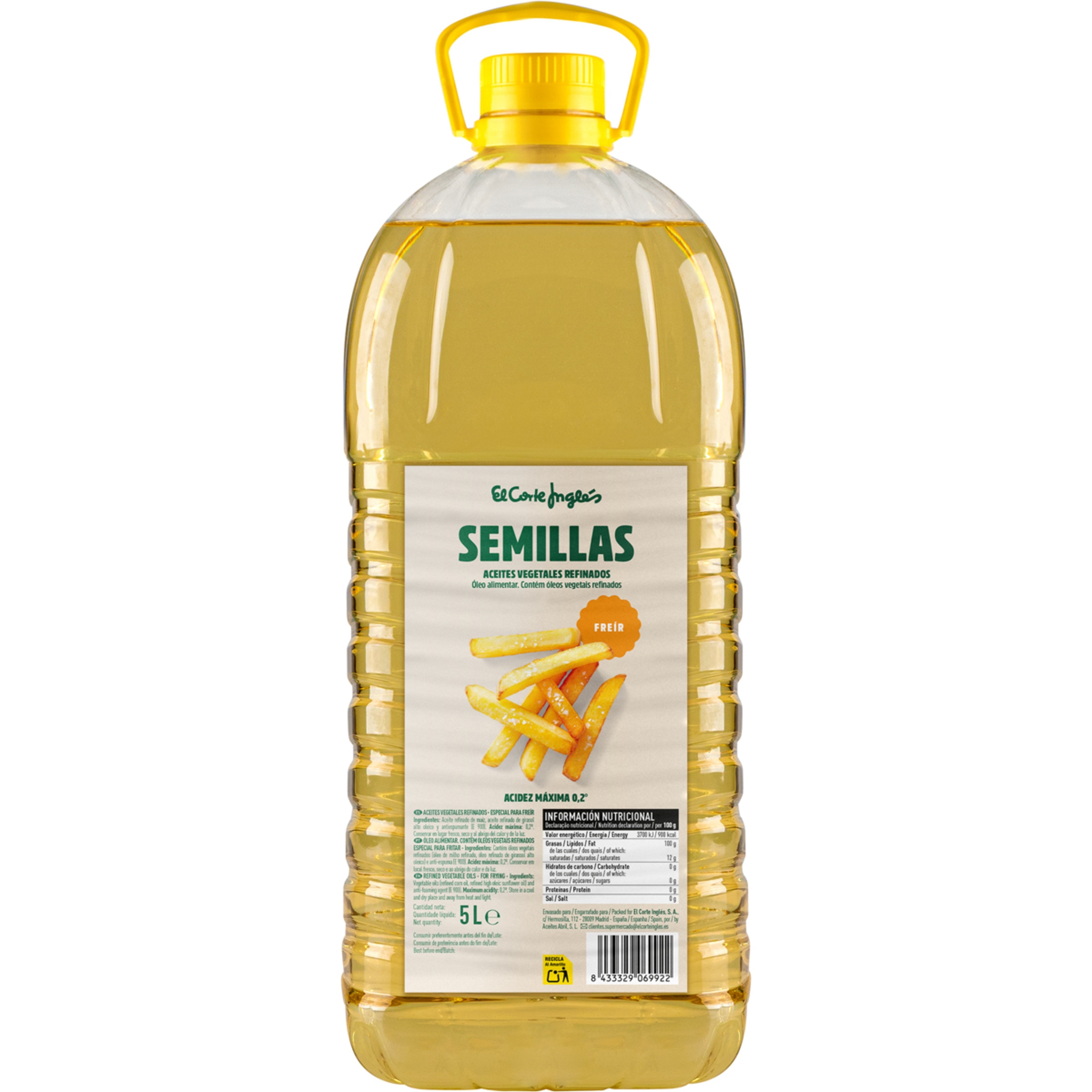 aceite refinado de semillas especial para freír garrafa 5 l