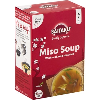 sopa de miso vegana con alga wakame envase 88 g - Saitaku