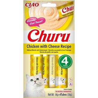 snack para gatos pollo y queso 4 x 14 g envase 56 g - Churu