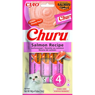 snack para gatos sabor salmón 4 x 14 g envase 56 g - Churu