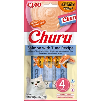 snack para gatos sabor salmón y atún 4 x 14 g envase 56 g - Churu